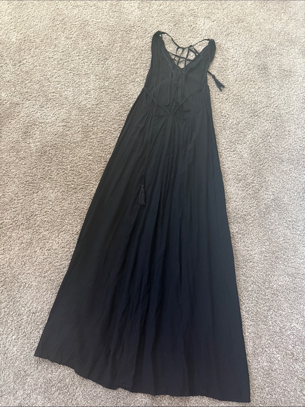 Black Strappy V-Neck Maxi Dress - Women's - Picture 3 of 3